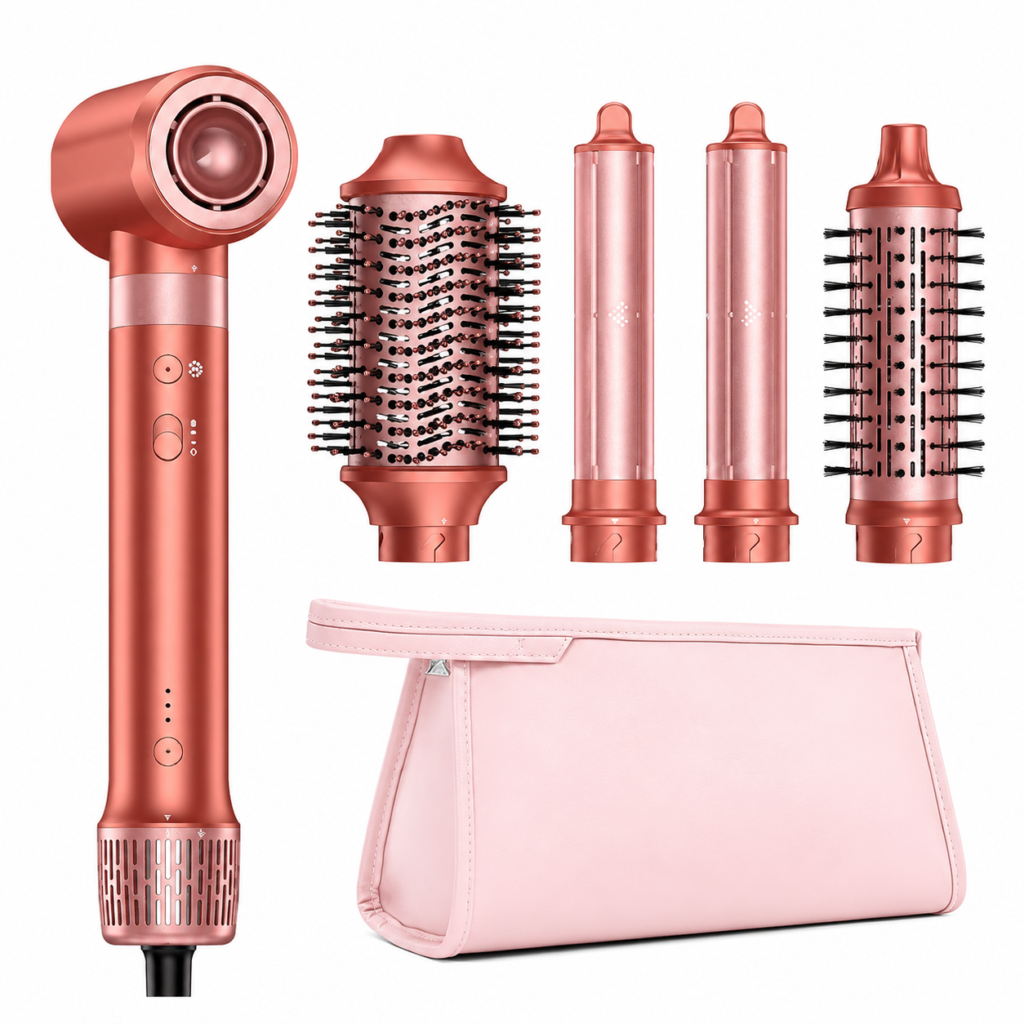 HITTIONA Hot Air Styler & Hair Styler with interchangeable styling attachments, featured as one of the Best Dyson Dupes on Amazon.