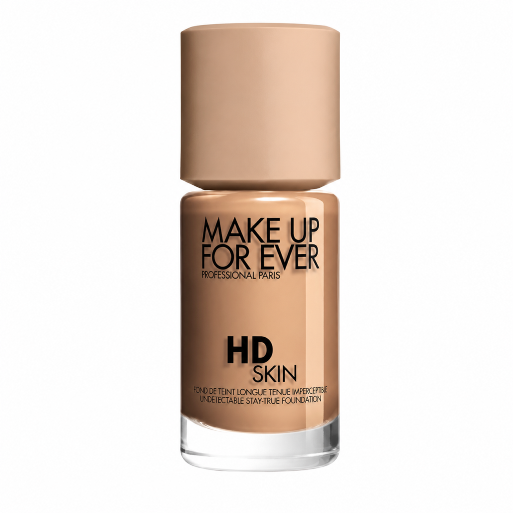 Make Up For Ever HD Skin Foundation bottle on white background – full coverage long-wear liquid foundation for a natural matte finish